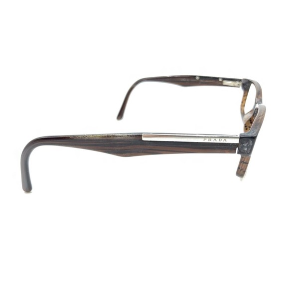 Prada VPR 01M ZXD-1O1 Striped Brown Eyeglasses Frames 52-15 140 Italy Men Women - Picture 4 of 12